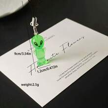 Glow-In-The-Dark Alien Keychain – Cute Resin Extraterrestrial Pendant, Fun Cartoon Charm For Keys, Phone, Bag, Headphone Case, Backpack Accessory, Perfect Gift For Friends - Người ngoài hành tinh khổng lồ A - Xem 2