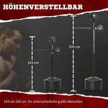 Height-Adjustable Boxing Ball, 360° Rotating, Incl. Black Tape Wraps, 80.5 X 48 X 163-205 Mm, On-Site - 1 - View 2