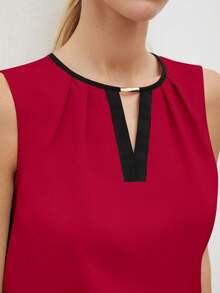 MARILYN MONNA New Elegant And Romantic Women's Blouse With A Chic Urban Style. Versatile For Office Wear, Suitable For Wedding Guests, Parties, Concerts, Brunch, Airport, And Everyday Fashion. Black Off-Shoulder Blouse. - 紅色 - 查看 8