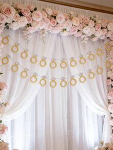 2pcs Diamond Ring Banners, Sparkling Diamond Ring Banners, Suitable For Wedding Party Background Decor, Bachelorette Party, Wedding Decoration, Valentine's Day Party Scene Decor - Width - View 4