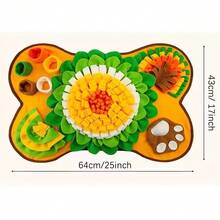 新款宠物嗅闻垫，室内猫狗互动训练垫，慢食垫，缓解无聊，防噎。 - 橘色 - 查看 5