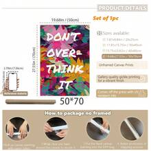 1件裝裱畫布壁畫，牆面裝飾海報，現代風格，文字海報，名言，Everything Is Possible 藝術印花，女孩風壁畫，時尚壁畫，抽象花卉壁畫，個性化女孩藝術，勵志名言藝術，家居裝飾，房間裝飾，浴室，宿舍，餐廳，廚房，客廳裝飾海報 - 彩色 - 查看 14