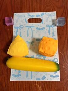 仿真香蕉，慢发酵耐压水果造型，逼真香蕉，捣碎器，泡泡糖 - 彩色 - 查看 10