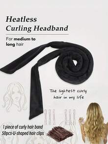 Heatless Curling Ribbon, Velvet Heatless Curling Ribbon With U-Pins, Hair-Friendly No Heat, Strong Hold, Wrap Style Hair Curler, Overnight Curling Tool For Women Girls Home Hair Care - Multicolor - View 14
