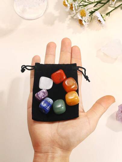 QYDCX Chakrapalmstenar polerade orostenar för Reiki-kristallläkning - Tumlade chakrahelande kristaller och polerade stenar för meditation, Reiki, chakrabalansering, skydd och kristalldekor