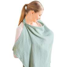 Breathable Muslin Nursing Cover, With Rigid Ring Nursing Breastfeeding Cover, Multi-Functional Car Seat Sunshade, Soft Curved Neck Nursing Apron, Lightweight Material Suitable For Warm Weather - Multicolor - View 11