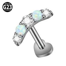 1 chiếc khuyên tai titan G23 đính đá Opal hình trăng khuyết, khuyên môi, khuyên vành tai, khuyên tai hình bán nguyệt, khuyên sụn tai, khuyên vành tai, khuyên tai dạng vít. - Như thể hiện trong hình ảnh - Xem 15