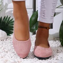 Elegant Solid Color Shoes, Suitable For Office Wear All Seasons - Pink - View 3