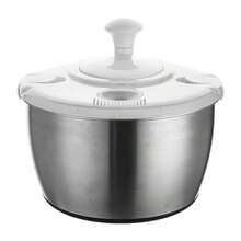 Centrifugadora Manual De Ensaladas 5l Acero Inoxidable Mezclador De Ensaladas Secador De Lechugas Lavadora De Verduras para Uso En La Cocina Del Hogar - como en la foto - Ver 8