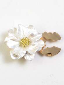 1pc Pearl Gardenia Flower Shirt Cuff Button Cover, Decorative Clothing Button - Mauve Purple - View 2