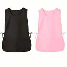 Bộ 1/2 tạp dề unisex có hai túi, tạp dề không tay dùng để lau dọn nhà bếp, phòng tắm, nhà cửa và các vật dụng gia đình. - Nhiều màu - Xem 17