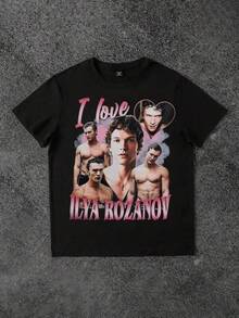 Men's Heated Rivalry Pattern Cotton-Shirt, Valentines Gifts, Heated Rivalry, Mardi Gras, 2026 Fashion Style Ilya Rozanov Shane Hollander Shirt Williams Connor Storrie Shirt, Heated Rivalry Inspired, Crew Neck, Slight Stretch Fabric, Regular Fit, Casual Style, Print Pattern, Men Regular Fit, Breathable Material, Long-Lasting Wear, Exhibition Clothing Holiday Men And Women, Streetwear Short Sleeve Round Neck Top Must-Have Fashion Enthusiasts, Essential Shirt Fans, Benito Bowl Outfit, Benito Bowl Fans,Summer Outfits Women,Graphic Shirts - 黑色 - 查看 1