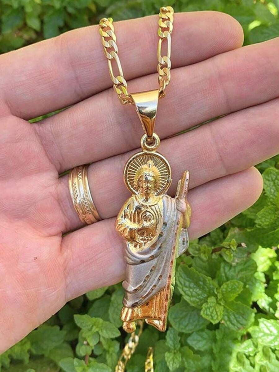 1件装 圣犹达项链：男士款 - 金的 - 查看 1