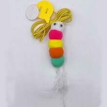 1 Set Elastic Cat Toy, Artificial Fiber Feather Toy, Bell Teaser Wand, Door Hanging Swing - Multicolor - View 9