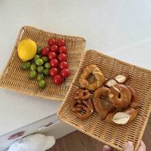 Giỏ đan kiểu mây, giỏ đựng đồ ăn vặt chiên, giỏ nhựa nhỏ xinh đựng đồ ăn vặt, trái cây sấy khô, kẹo, rau củ, đĩa trái cây KTV. - Xem 6