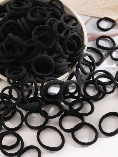 200 piezas Gomas de pelo para niñas, gomas de pelo elásticas de color negro sólido, para uso diario, simples y gruesas, adecuadas para coletas, estilo simple y elegante, accesorios de pelo elásticos sin costuras, tocados para mujeres, accesorios para el cabello de mujeres, gomas de pelo, cuerdas para coleta, gomas de pelo, bandas de goma, cuerdas para el cabello, accesorios de viaje para el cabello, scrunchies elásticos para el cabello