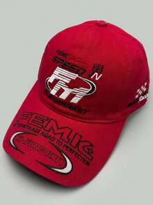 1顶新款复古美式字母重工刺绣棒球帽 男女通用 高街赛车摩托车棒球帽 深帽檐情侣款 夏季 沙滩帽 - FM棒球帽 - 查看 3