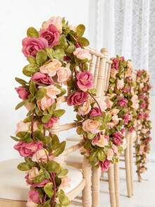1/4pcs Artificial Rose Flower Vine, Valentine's Day Gift, Home Decor, Dining Table Vase Decor, Bedroom Decor, Wedding Venue Decor, Outdoor Garden Floral Arrangement, New Year Decoration - Multicolor - View 6