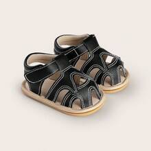 3-6 Months Infant Soft Bottom Breathable Prewalker Shoes, Unisex - Black - View 9
