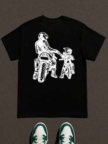 Men's Summer T-Shirts 2026: Oversized Solid Color Summer T-Shirts - 黑色 - 查看 4