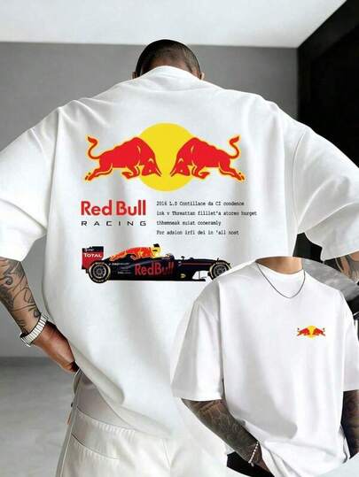 UNISEX T-SHIRT, Men's 100% Pure Cotton T-Shirt, Reverse Print, Featuring The "RedS Bull Racing" Design. This Vintage Branded T-Shirt, Made Of High-Quality Pure Cotton (200 G/M²), Is A Popular Men's Style For Summer. Its Motor Racing-Themed Design Makes It An Ideal Gift, Perfect For A Hip-Hop Streetwear Style, For Both Men And Women. A Perfect Present For Motor Racing Enthusiasts. 100% Cotton, Crew Neck, Short Sleeves, Classic Style, Concert T-Shirt, Comfortable And Casual, Suitable For All Seasons, Party T-Shirt, Couple T-Shirt, Perfect Gift, No. 004