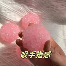 1 món đồ chơi mochi mềm dẻo siêu mỏng hình quả nho màu hồng, có thể uốn nặn được. - Nhiều màu - Xem 7