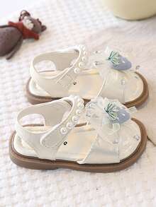 2025 New Summer Korean Style Soft Bottom Performance Shoes, Versatile Princess Round Toe Children Sandals For Girls - Beige - View 5