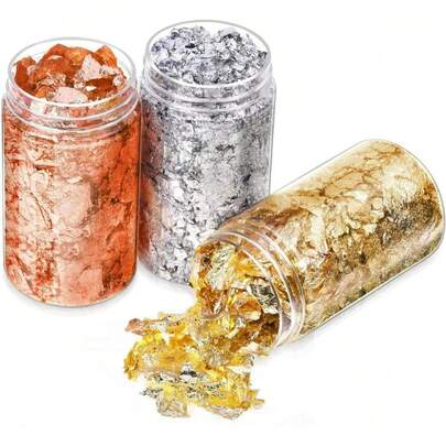 Edible Gold Leaf, Gold Leaf Cake Decoration Gold Flakes Food Gold Foil Decoration Baking Gold Foil Decor Chocolates Decor Gold Leaf Sheets For Cooking Dessert Decoration Crafts Makeup