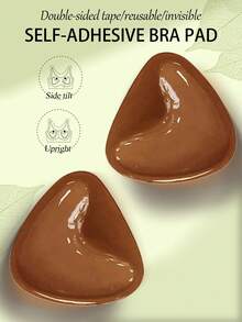 2片装女士隐形双面硅胶粘性胸垫，可重复使用，上托提拉，防水加厚衬垫，适用于比基尼、泳衣和无肩带文胸 - 彩色 - 查看 14