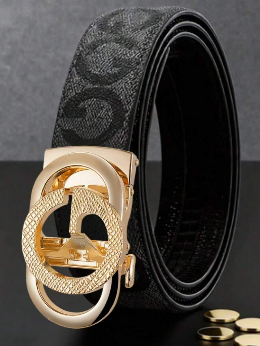 男士自动扣高端字母休闲腰带 - 彩色 - 查看 1