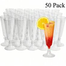 24/50/100 Pack Plastic Champagne Flutes Silver Glitter 5oz - Reusable Toasting Glasses, Cocktail Prosecco Glasses For Weddings, Birthdays, Christmas, BBQ, Parties - Xem 12