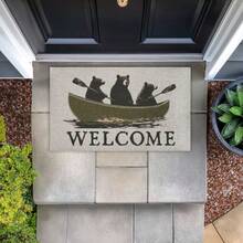 Stupell Industries Welcome Rowing Bears - Tapete de imitación de sisal para Puerta diseño de Jim Baldwin - como en la foto - Ver 6