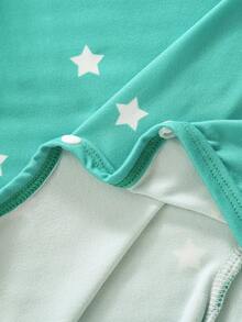 3 piezas/Set Mono con estampado de estrellas - Azul Cadete - Ver 7