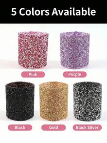 Soporte para bolígrafo de arte de uñas con fragmentos de diamante, almacenamiento de herramientas de belleza de alta gama de gran capacidad, organizador multifuncional de brochas de maquillaje para tocador - Multicolor - Ver 7