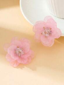 精致、百搭、休闲、清新、自然、优雅、艺术感十足的花卉耳环 - 彩色 - 查看 3