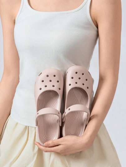 2026夏季新款交叉芭蕾镂空凉鞋，女士EVA加厚云朵厚底拖鞋，沙滩水鞋，防滑透气休闲拖鞋，工厂批发家居拖鞋，防滑室内浴室拖鞋