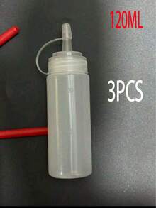 3pcs 4oz Squeeze Bottles With Plastic Caps And Measuring Cups, Rotatable Dispenser Containers Suitable For Ketchup, Tahini, BBQ Sauce, Salad Dressing, Olive Oil, Ideal For Restaurant Use - White - View 14