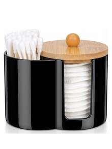 Hộp đựng tăm bông và bông tẩy trang 2 trong 1 bằng nhựa trong suốt - Chống vỡ, thích hợp dùng trong phòng tắm, đựng tăm bông, bông tẩy trang, chỉ nha khoa, dây buộc tóc và bông mút trang điểm. - nhiều màu - Xem 8