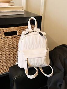 2025 Fashion Mini Backpack, Versatile Casual Daypack, Travel Bag, Student Backpack - White - View 6