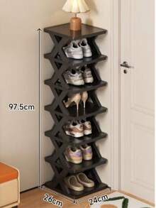 Rak Sepatu Berdiri Bebas Kecil Sempit 2-9 Tingkat, Organizer Penyimpanan Sepatu DIY Hemat Ruang, Cocok untuk Lorong dan Lemari, Muat Sepatu Ukuran 42-43, Mudah Dirakit dengan Struktur Kokoh, Dekorasi Dalam Ruangan, Dekorasi Musim Gugur - MultiWarna - View 24