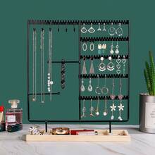 1-Pack Desktop Counter Detachable Wooden Base Earring Display Stand Jewelry Stud Earring Jewelry Rack Necklace Storage Hanger - Multicolor - View 11