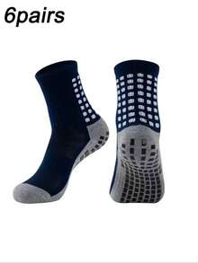 1/6/8/9 pares de calcetines de fútbol para hombres, calcetines cortos/largos gruesos tipo tubo, calcetines tripulación antideslizantes - Multicolor - Ver 16
