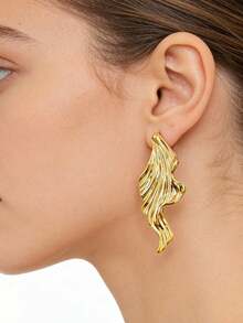 6/18pcs Fashion Earring Set, Suitable For Daily And Festival Wear, Made Of ABS Resin With UV Plated Non-Fading Gold Finish - Gold - View 3