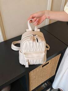2025 Fashion Mini Backpack, Versatile Casual Daypack, Travel Bag, Student Backpack - White - View 5