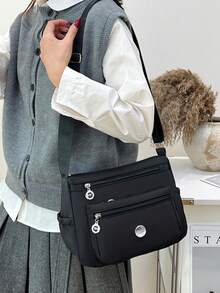Elegant Minimalist Women's Crossbody Bag, Fashionable Casual Shoulder Bag, Multi-Pocket Design | Large Storage Capacity | Lightweight Nylon Fabric | Daily Shopping And Commuting | Versatile Casual Women's Bag | Multi-Compartment Organized Storage - Multicolor - View 10