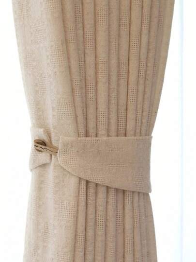 1pc Modern Linen Sheer Curtain - Japanese Linen Style, Rod Pocket Design, Suitable For Living Room And Bedroom - Sheer And Light Filtering Curtain, Living Room Curtain, Bedroom Curtain (Tie Backs Not Included)