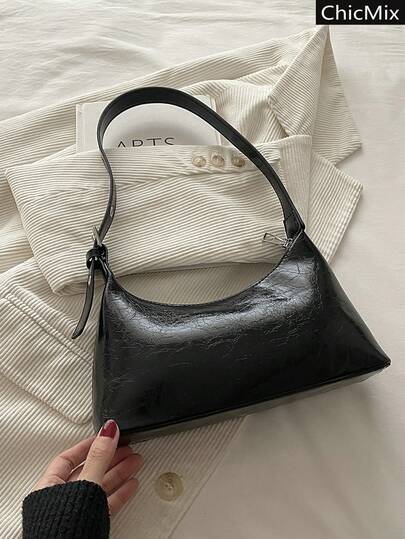Retro Solid Color Simple Texture Adjustable Practical Handbag, A Classic Women's One Shoulder Underarm Bag With Soft And Smooth Leather, Suitable For Shopping, Wallets, Shopping, Young Women, College Students, Newcomers, And White-Collar Workers. They Are Very Suitable For Offices, Universities, Work, Business, Commuting, Outdoor Activities, Travel, And Outings
