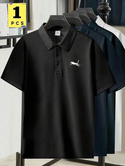 1 chiếc áo polo nam công sở in họa tiết trang nhã, cỡ lớn phù hợp cho nam giới thừa cân, chất liệu thoải mái, thích hợp cho chơi golf, tennis, du lịch ngoài trời, mặc thường ngày, món quà tuyệt vời dành cho nam giới.