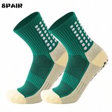 男士足球袜（1/6/8/9双装），加厚短筒/长筒袜，防滑情侣运动袜，耐穿运动袜 - 彩色 - 查看 18