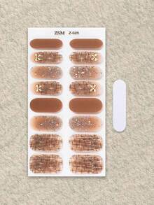 Ombre Nail Stickers DIY Self-Adhesive Decorative Strips, Suitable For Home, Workplace, Outdoor Travel, Gifts, Nail Salons - Maroon - View 3
